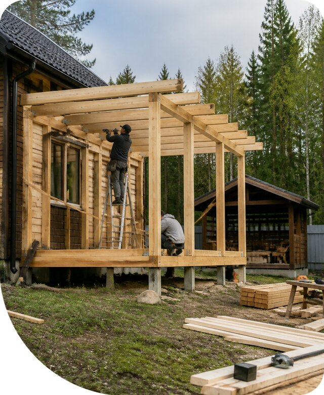 Строительство пристроек и построек на участке в Глазове